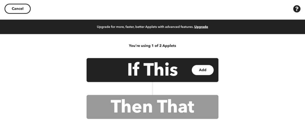 Create IFTTT Applet