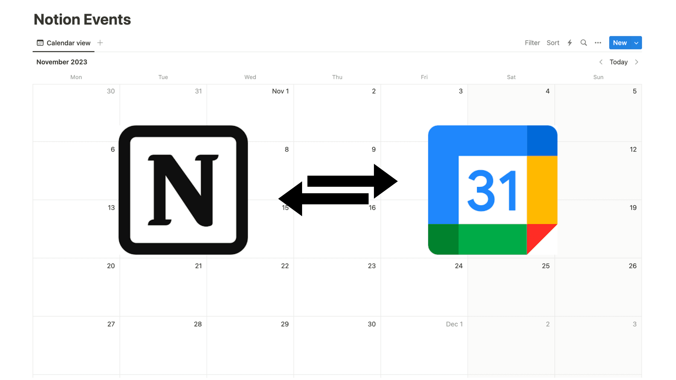 Google Calendar integration with Notion