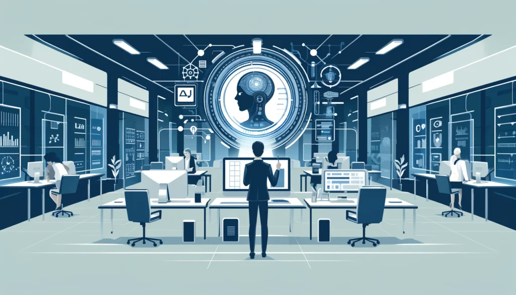 illustration-depicting-the-integration-of-Artificial-Intelligence-in-a-modern-office-setting