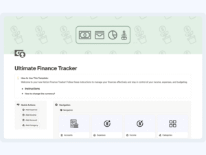 Etsy Ultimate Finance Tracker Template Preview