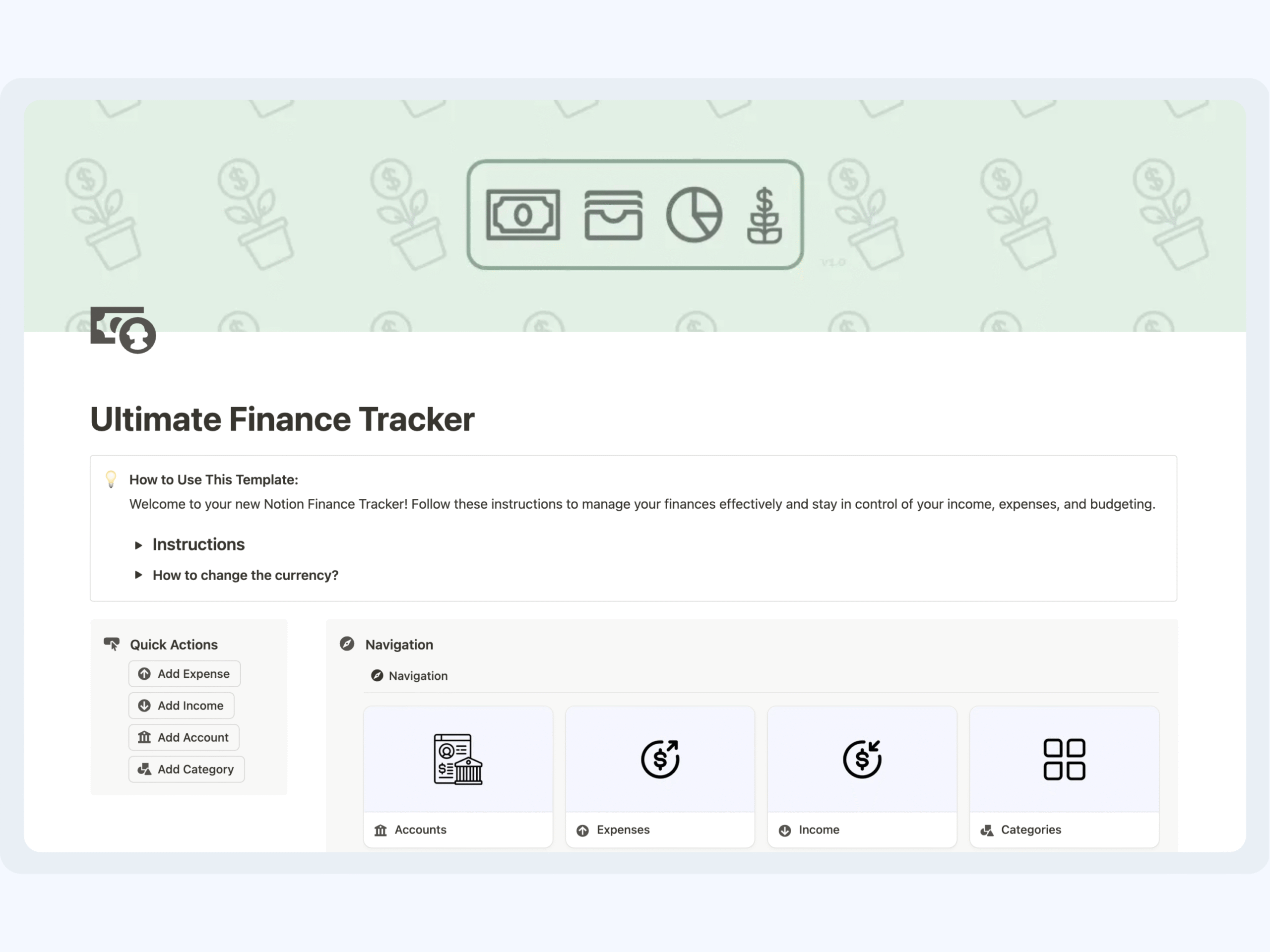 Etsy Ultimate Finance Tracker Template Preview
