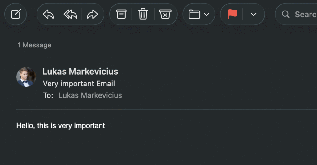 Screenshot of the email to be sent to myself for n8n workflow